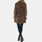 Women's Faux Fur Open Front Midi Winter Coat - 4