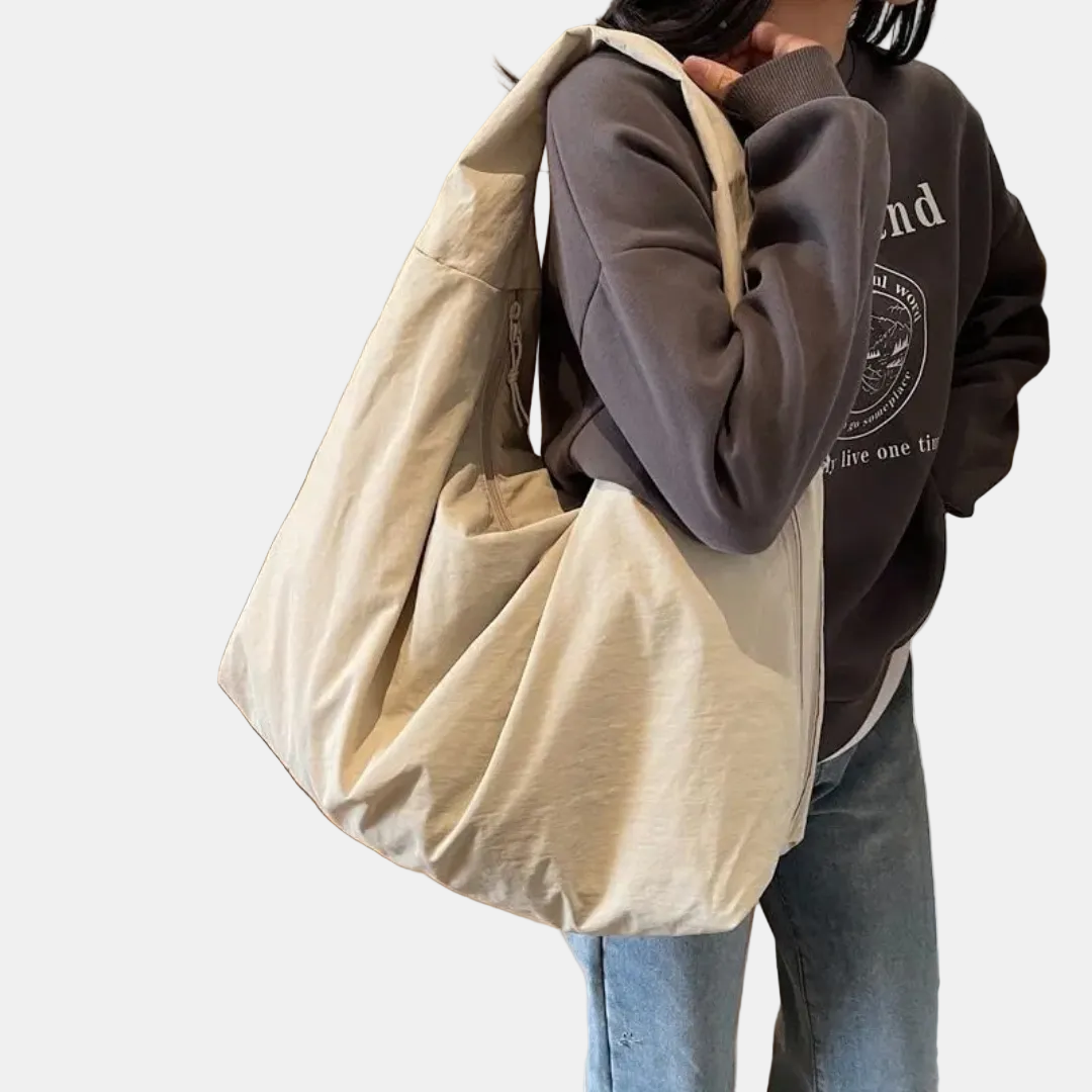 Women's Slouchy Hobo Shoulder Bag with Triple Zip Pockets - 7