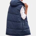 Women's Reversible Puffer Gilet Sherpa Lined Hooded Sleeveless Coat - 10