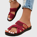 Women's Sandals with Crossover Straps and Cushioned Sole - 4