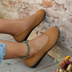Women's Slip-On Flats with Stretch Knit Upper and Cushioned Sole - 4