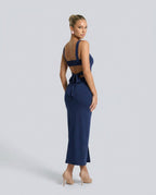 Women's Maxi Dress Sleeveless with Open Back and Square Neckline - 8