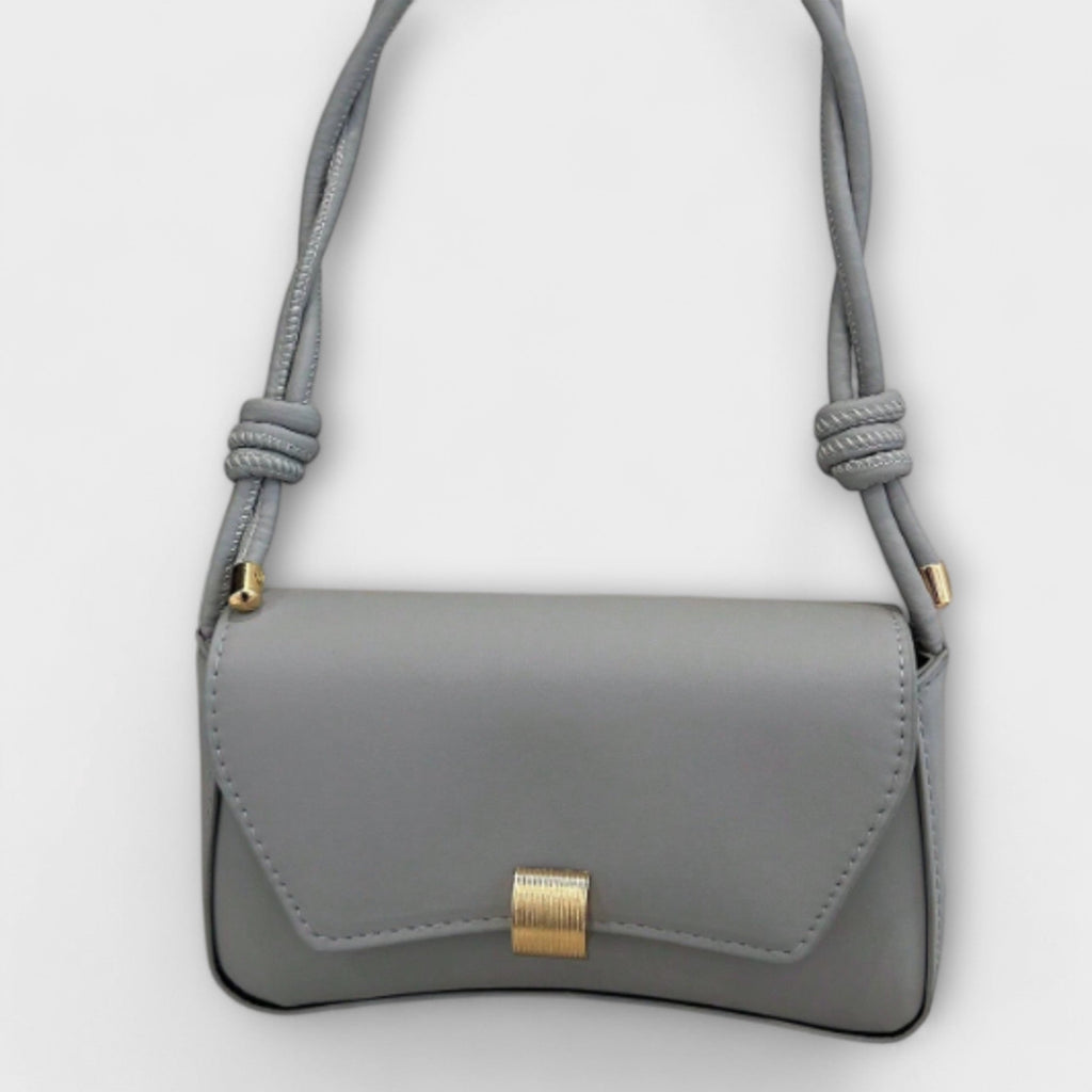 Women's Shoulder Bag with Structured Flap and Slim Strap - 5