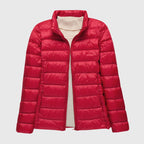 Women's Quilted Jacket with Hood and Zip Fastening - 12
