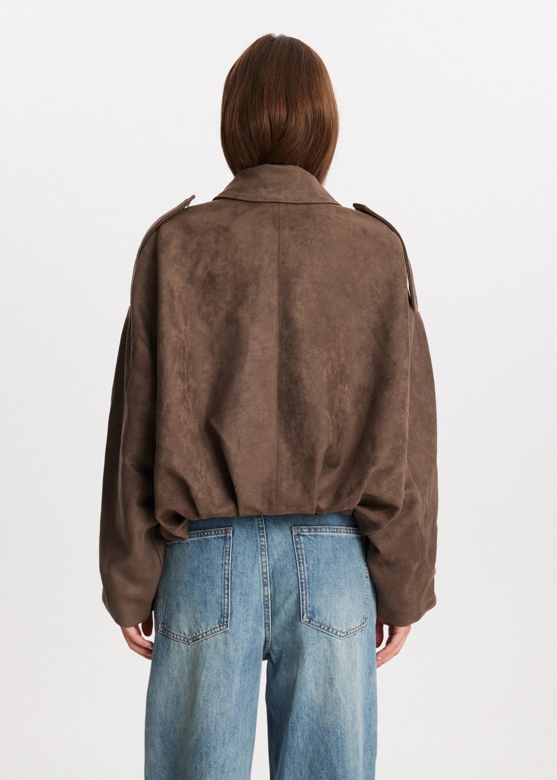 Women's Cropped Jacket with Shoulder Epaulettes - 7
