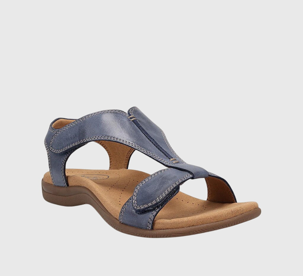 Women's Sandals with Adjustable Straps and Cushioned Footbed - Blue