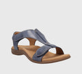 Women's Sandals with Adjustable Straps and Cushioned Footbed - Blue