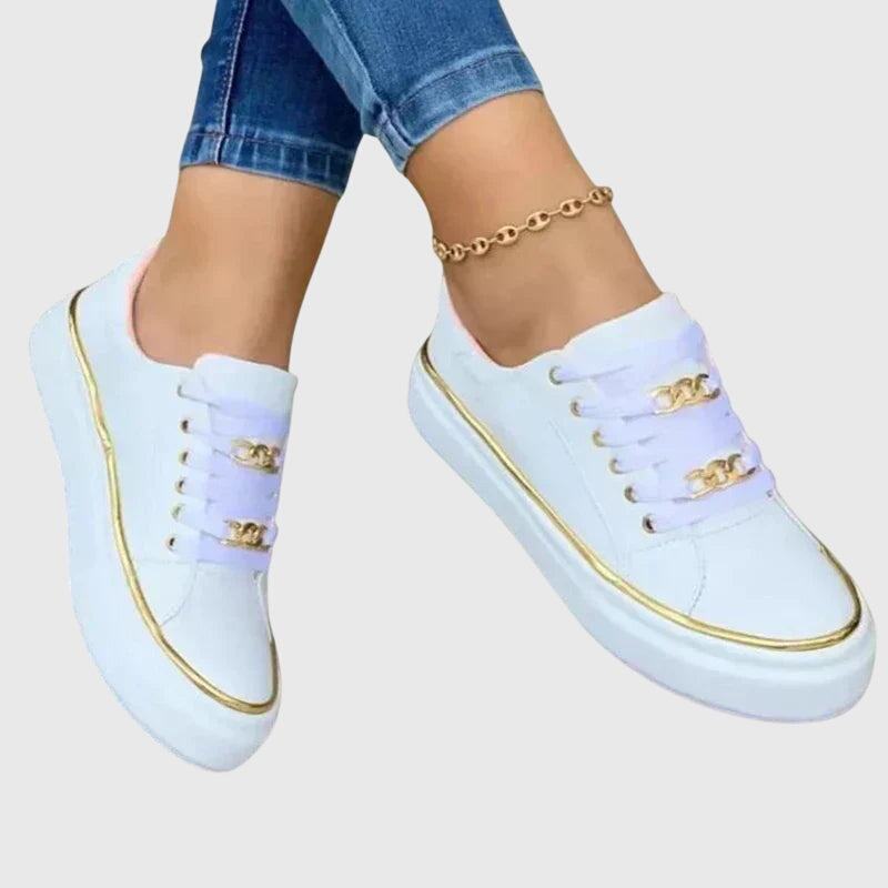 Women's Trainers with Chain Detail and Platform Sole - 2