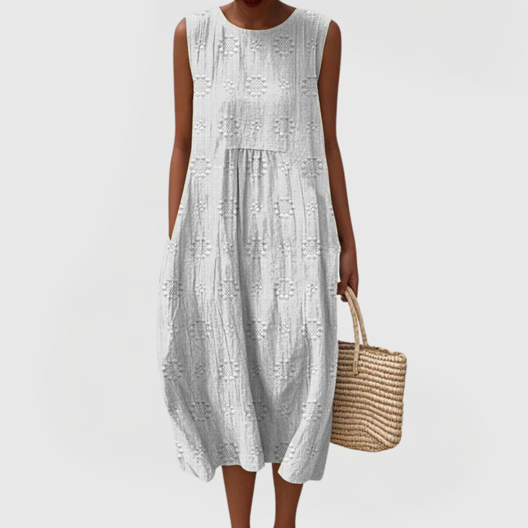 Teresa | Elegant Dress With Pockets - White