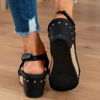 Women's Peep-Toe Wedge Sandals with Ankle Strap - 9