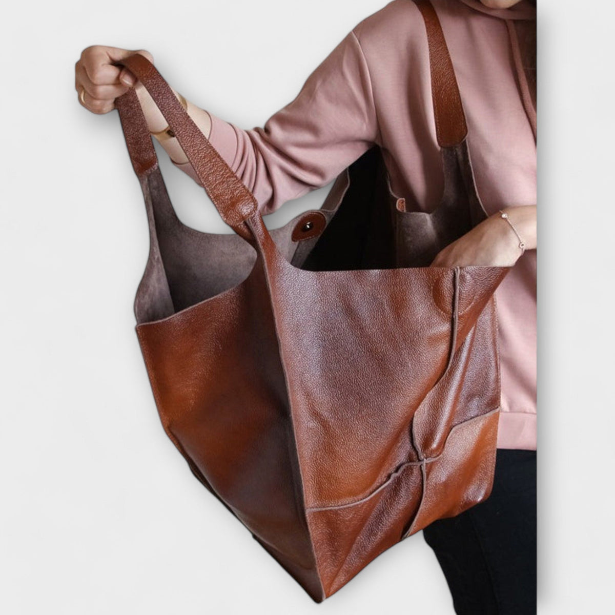 Women's Oversized Weekend Tote Bag with Shoulder Straps - 9