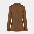 Women's Utility Cargo Jacket with Multi Pocket Drawstring Waist - 9