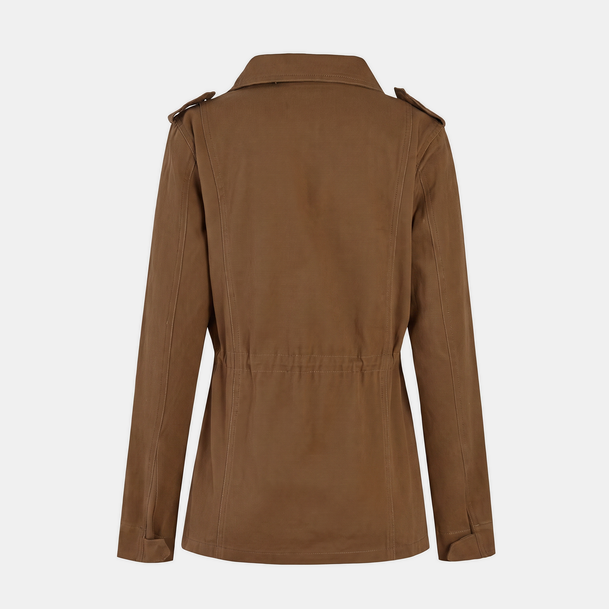 Women's Utility Cargo Jacket with Multi Pocket Drawstring Waist - 9