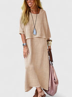 Women's Two-Piece Set Relaxed Top with Maxi Skirt