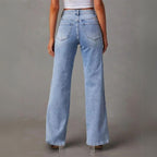 Women's Wide Leg Jeans with High Waist Fit - 3