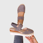 Women's Platform Sandals with Ventilated Woven Sole - 12