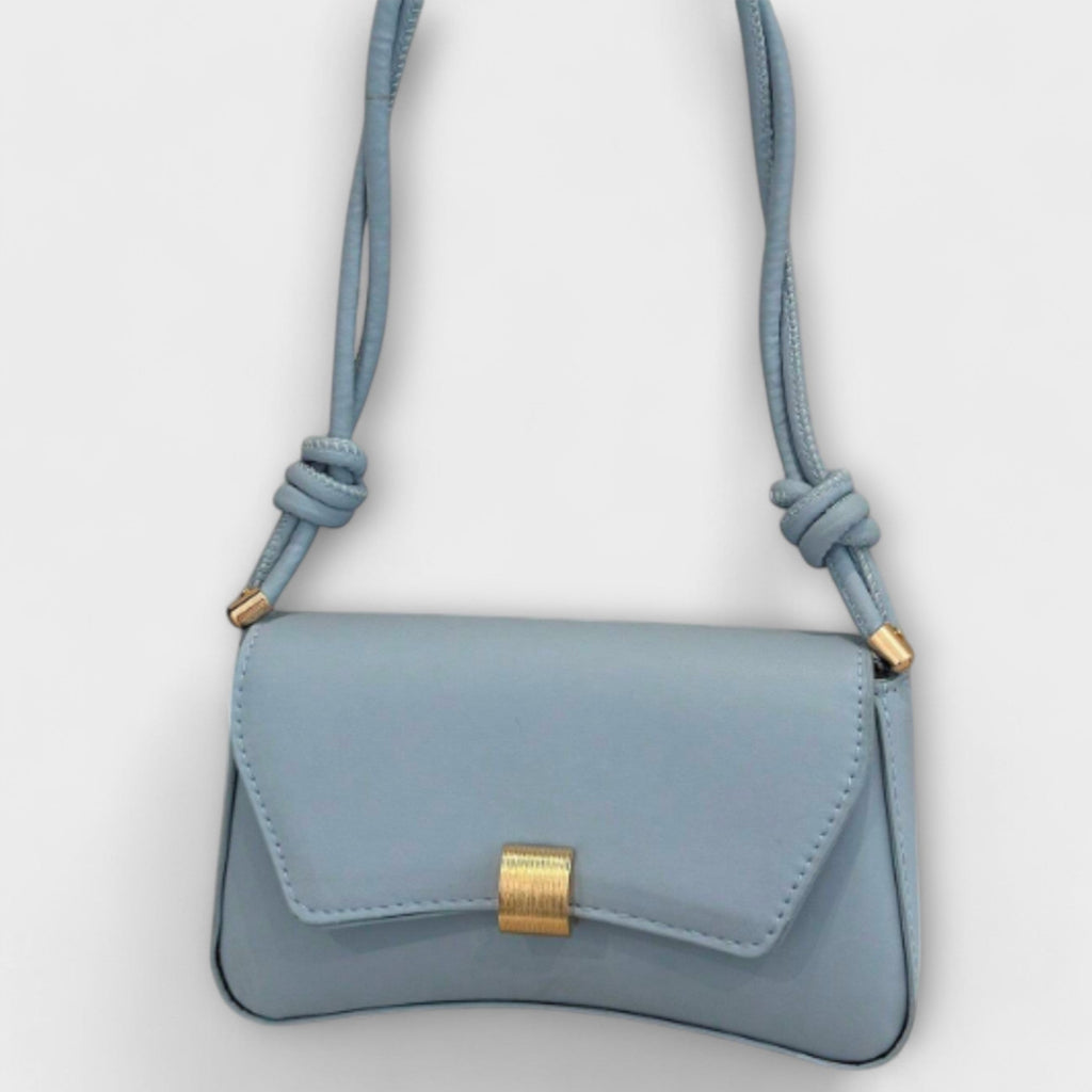 Women's Shoulder Bag with Structured Flap and Slim Strap - 6