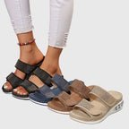 Women's Sandals with Adjustable Straps and Sparkling Diamante Detail - 5