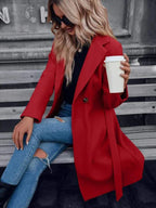 Women's Padded Coat with A-Line Silhouette and Double Buttons - 8