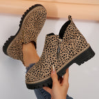 Women's Ankle Boots with Side Zip and Chunky Sole - 3