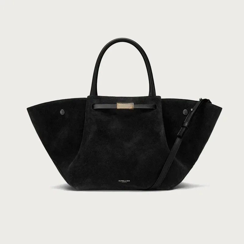 Tote Bag with Detachable Strap and Sturdy Handles - Black (Large)
