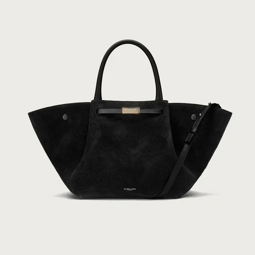 Tote Bag with Detachable Strap and Sturdy Handles - Black (Large)