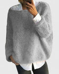 Women's Jumper Loose Fit with Round Neck - Grey