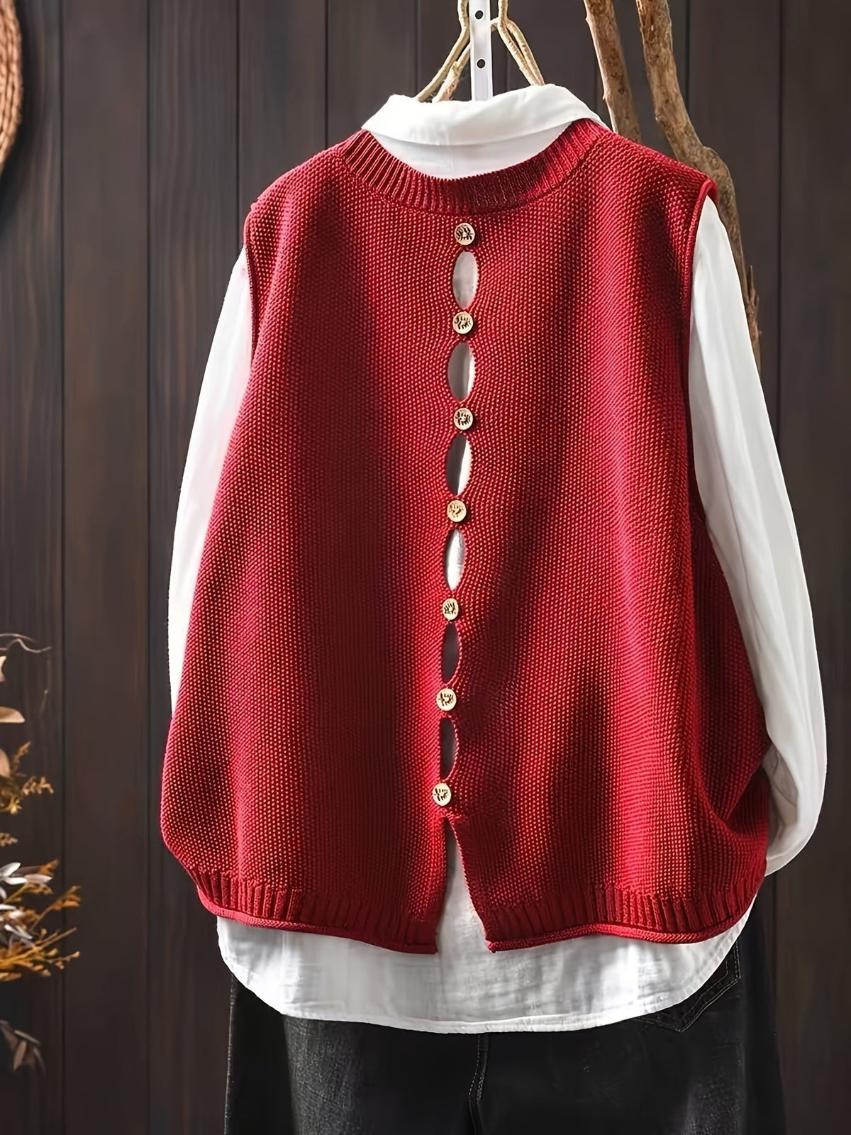 Women's Cardigan Relaxed Fit with Button Detailing - 8