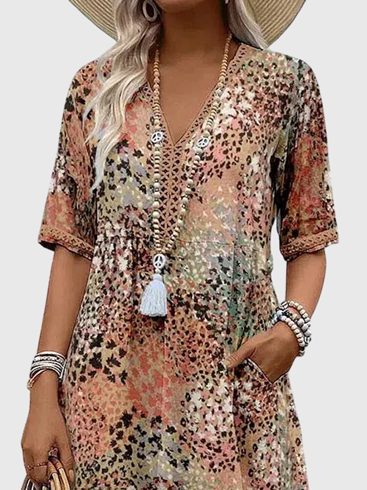 Bella | Elegant Floral Midi Dress - 6