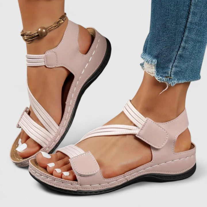 Women's Sandals with Adjustable Straps and Arch Support Footbed - 6