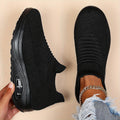 Women's Slip-On Trainers with Air Cushion Sole - Black
