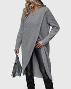 Women's Jumper Dress Long Sleeve with Wrap Front Hem - 5