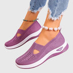 Women's Slip-On Walking Trainers with Cut-Out Detail - 11