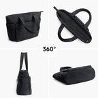 Women's Quilted Tote Bag with Padded Shoulder Straps - 5