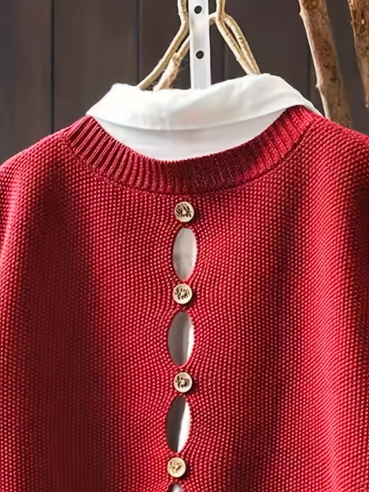 Women's Cardigan Relaxed Fit with Button Detailing - 9