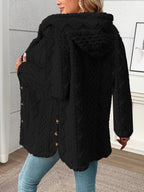 Women's Textured Button-Front Coat Relaxed Fit - 2