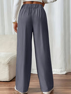 Women's High-Waist Wide-Leg Trousers with Elastic Waist - 7