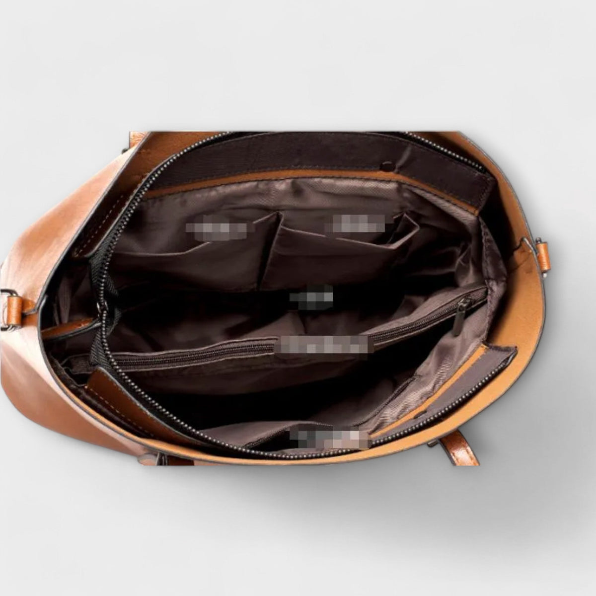Women's Shoulder Bag with Vintage Finish and Structured Silhouette - 7