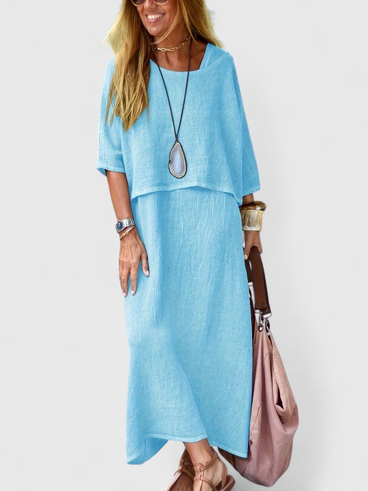 Women's Two-Piece Set Relaxed Top with Maxi Skirt - 4