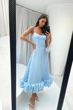 Women's Sleeveless Occasion Dress with Ruffle Hem and A-Line Silhouette - 11