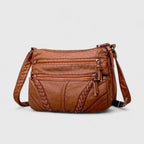 Women's Shoulder Bag with Adjustable Strap and Magnetic Flap Closure - 6