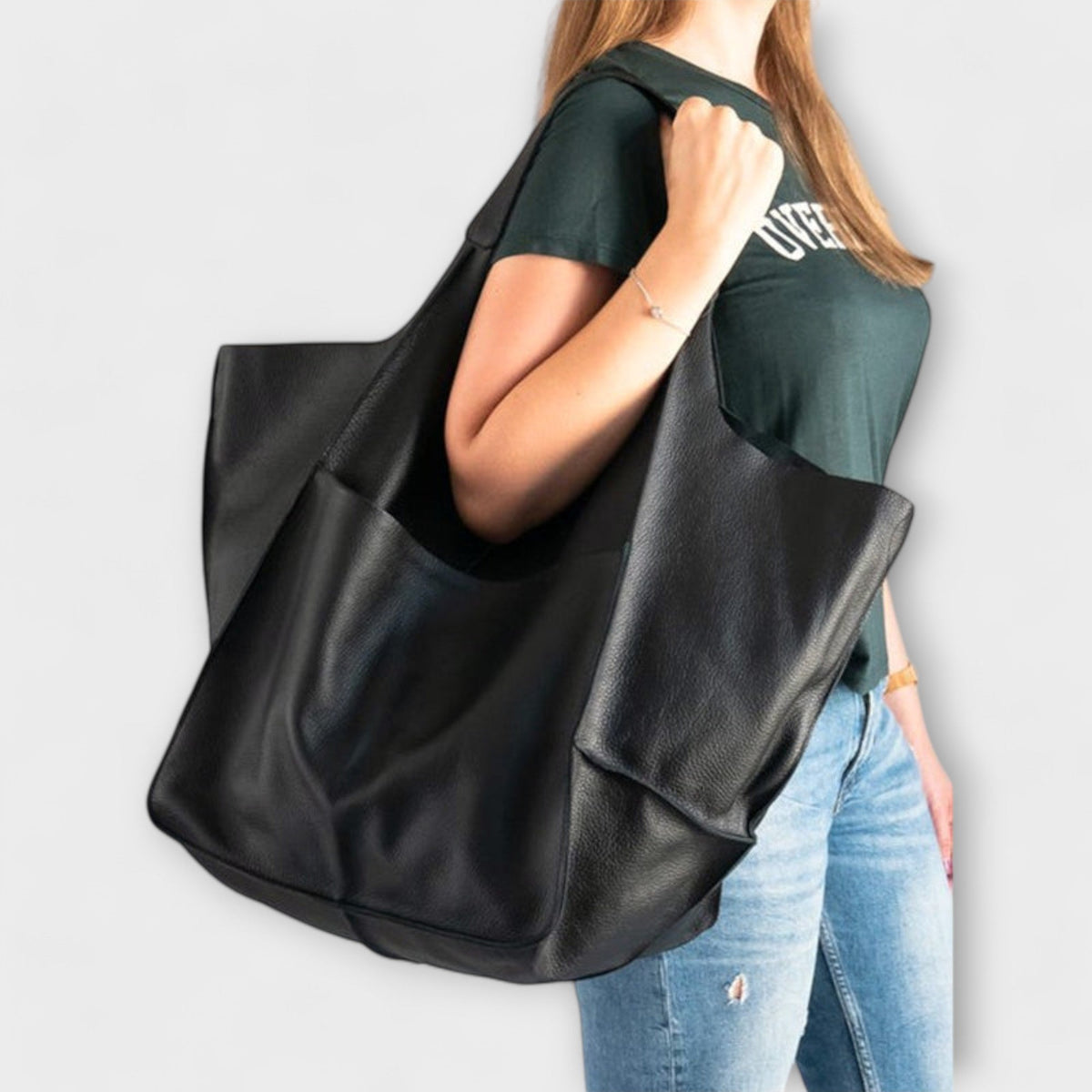 Women's Oversized Weekend Tote Bag with Shoulder Straps - 11