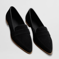 Women's Loafers with Cushioned Insole and Flexible Sole - Black