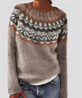 Women's Marled Crew Neck Jumper Relaxed Fit - Khaki