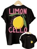 Women's Lemon Print T-Shirt with Back Graphic - 8