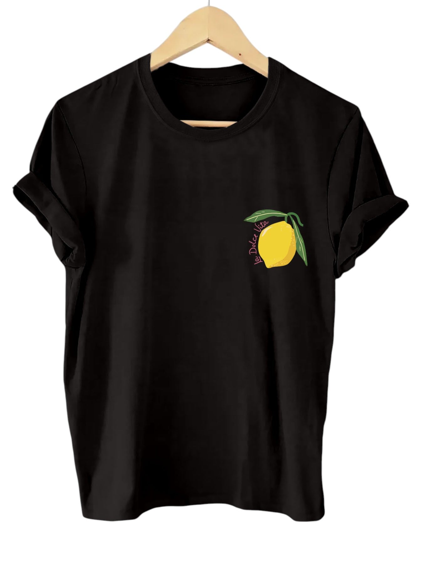 Women's Lemon Print T-Shirt with Back Graphic - 6