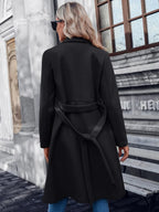 Women's Padded Coat with A-Line Silhouette and Double Buttons - 11