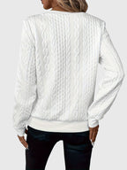 Women's Jumper with Zip Detail and Cable Knit Texture - 8