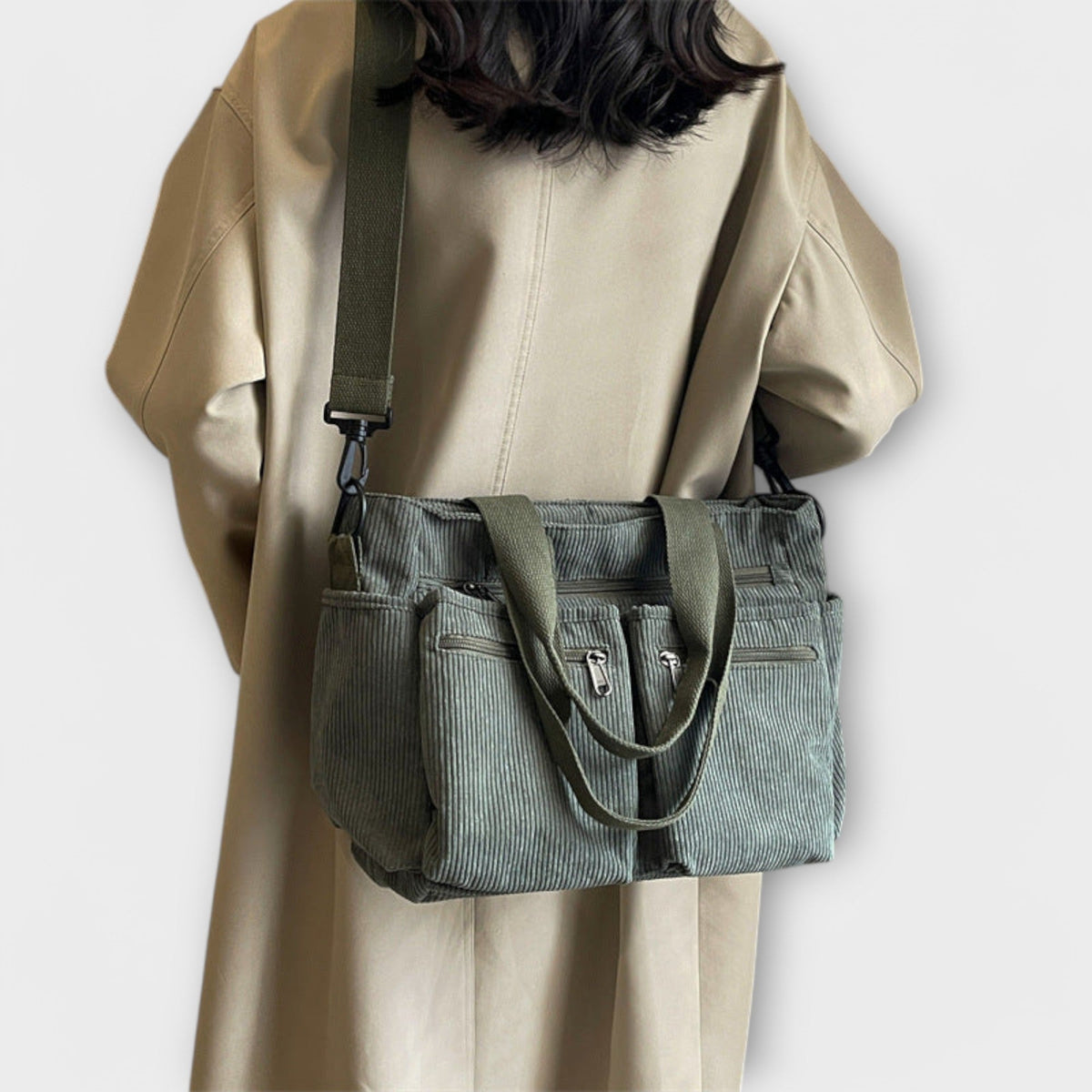 Women's Tote Bag with Multiple Pockets and Top Handles - 17