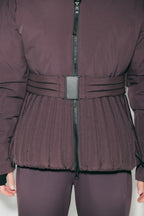 Women's Ski Jacket with Detachable Hood, Belted Fitted Waist - 8